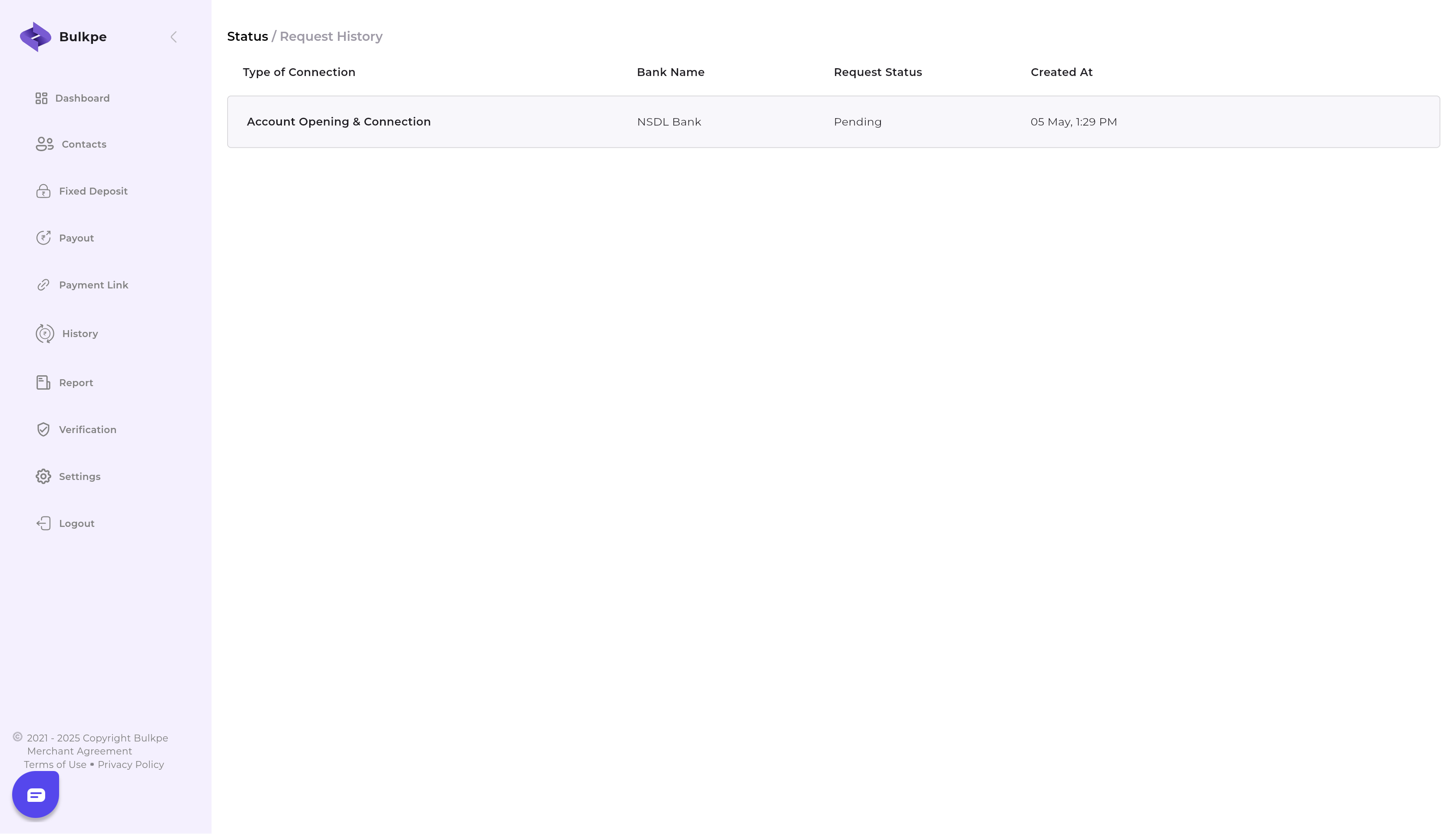 For faster approval of your NSDL account opening request, please feel free to reach out to us via the support chat or email us at support@bulkpe.in.