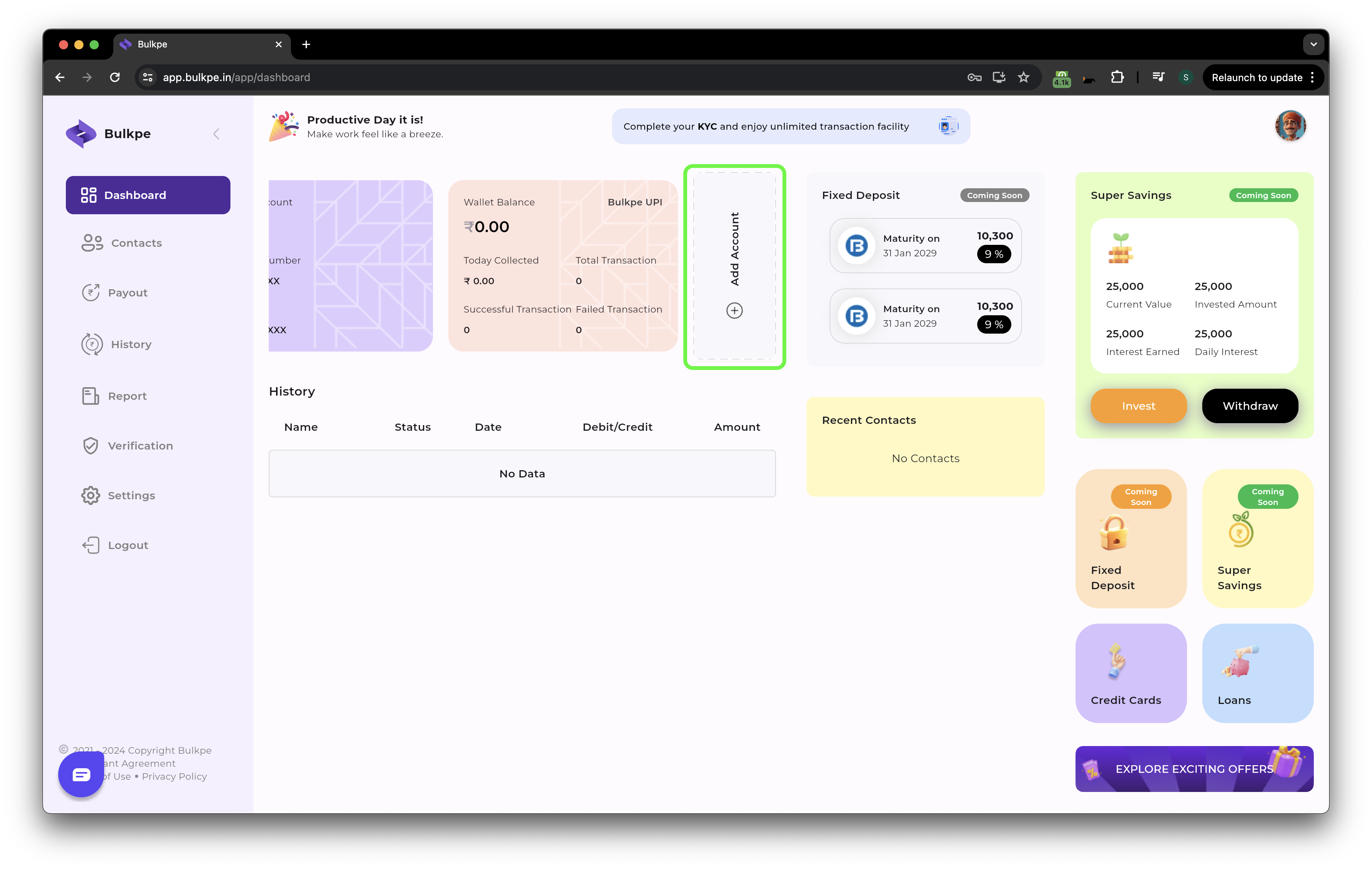 Bulkpe Dashboard