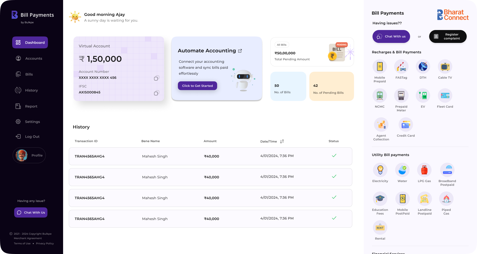 Bill Payment Dashboard